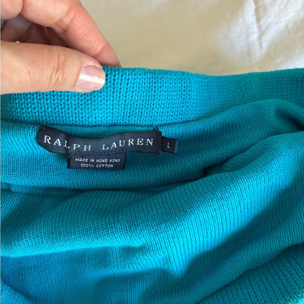 Ralph Lauren Cable Knit tube top Sweater - Teal - Picture 3 of 3